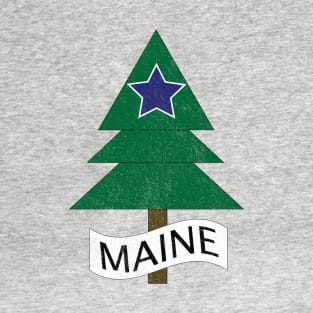 1901 Maine State Flag Remix Distressed Vintage T-Shirt